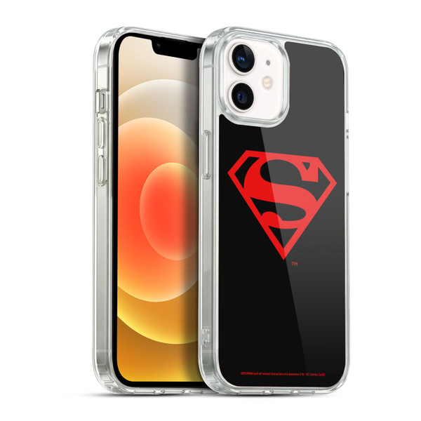 Superman DC Comics Logos Black And Red Soft Gel Case for Apple iPhone 12 / iPhone 12 Pro & MagSafe