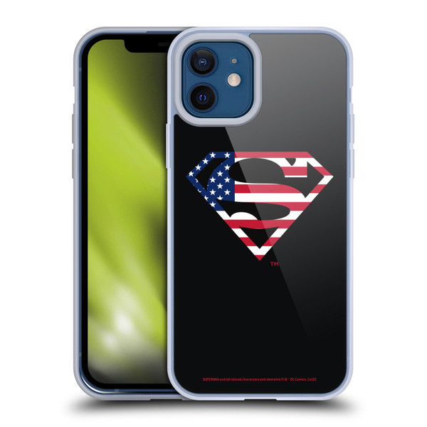 Superman DC Comics Logos U.S. Flag 2 Soft Gel Case for Apple iPhone 12 / iPhone 12 Pro & MagSafe