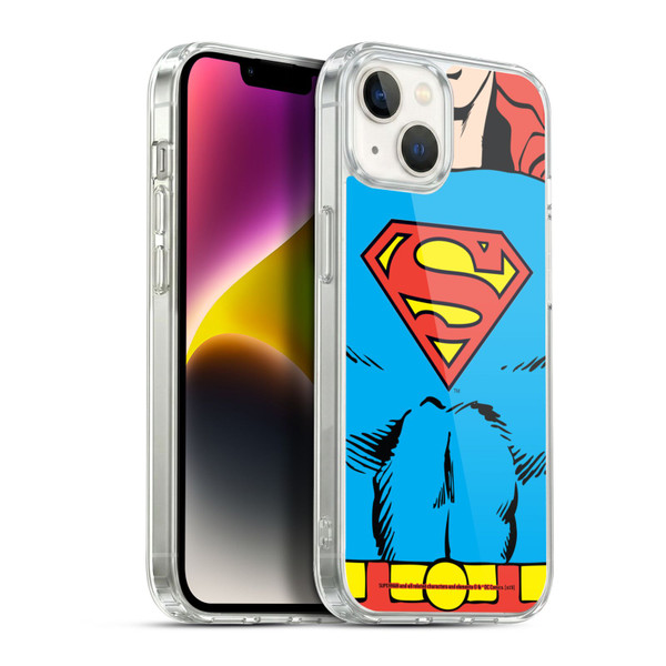 Superman DC Comics Logos Classic Costume Soft Gel Case for Apple iPhone 14 Plus & MagSafe