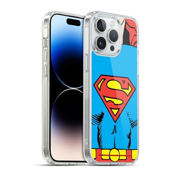 Superman DC Comics Logos Classic Costume Soft Gel Case for Apple iPhone 14 Pro Max & MagSafe