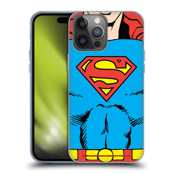 Superman DC Comics Logos Classic Costume Soft Gel Case for Apple iPhone 14 Pro Max