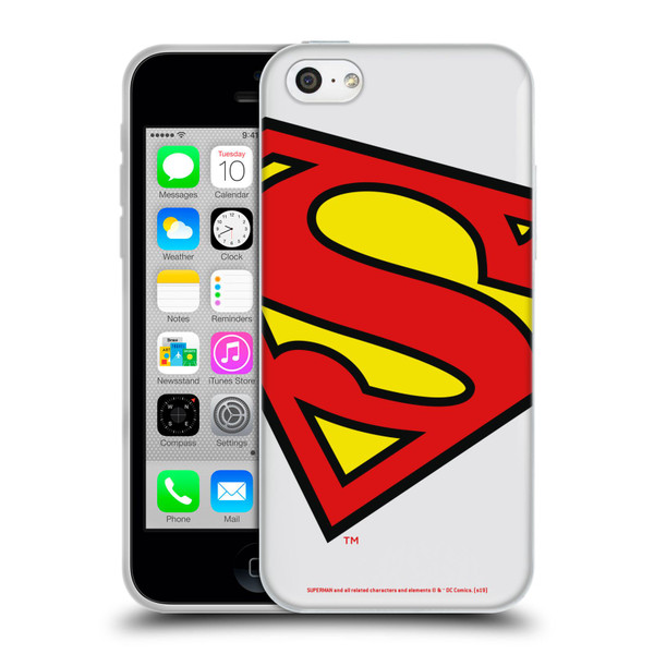 Superman DC Comics Logos Oversized Soft Gel Case for Apple iPhone 5c