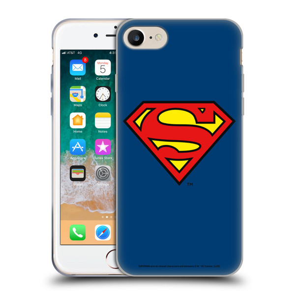 Superman DC Comics Logos Classic Soft Gel Case for Apple iPhone 7 / 8 / SE 2020 & 2022 & MagSafe