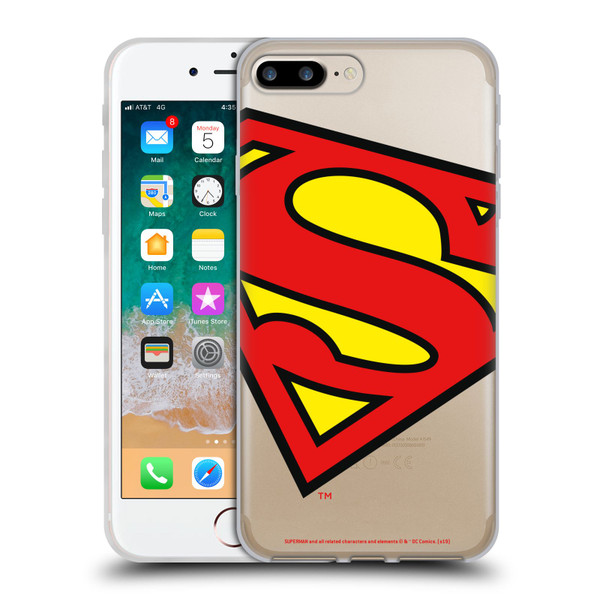 Superman DC Comics Logos Oversized Soft Gel Case for Apple iPhone 7 Plus / iPhone 8 Plus & MagSafe
