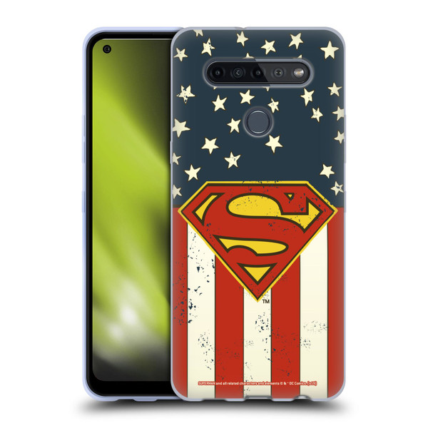 Superman DC Comics Logos U.S. Flag Soft Gel Case for LG K51S