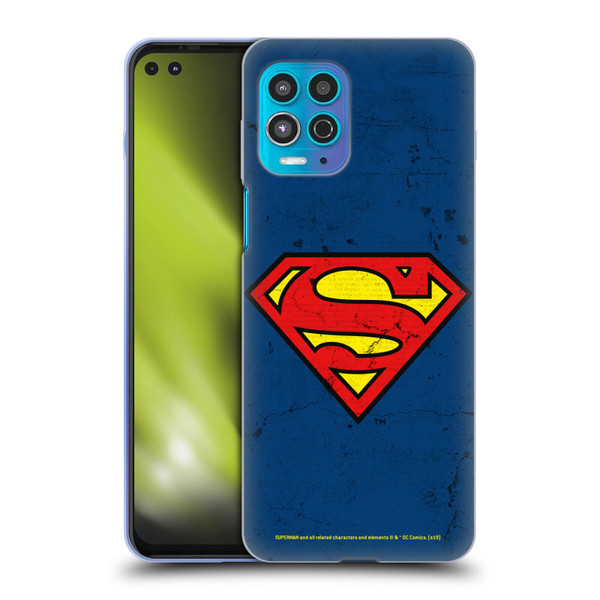 Superman DC Comics Logos Distressed Look Soft Gel Case for Motorola Moto G100
