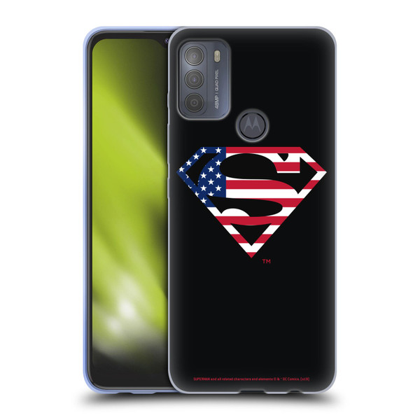 Superman DC Comics Logos U.S. Flag 2 Soft Gel Case for Motorola Moto G50