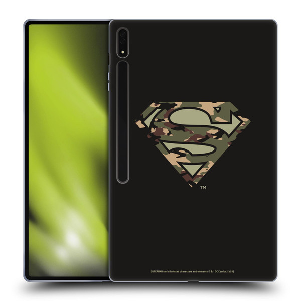 Superman DC Comics Logos Camouflage Soft Gel Case for Samsung Galaxy Tab S8 Ultra