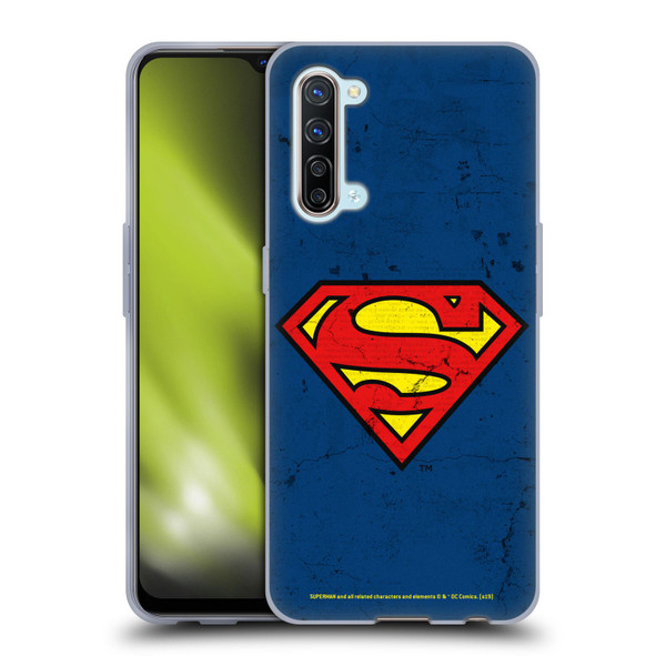 Superman DC Comics Logos Distressed Look Soft Gel Case for OPPO Find X2 Lite 5G
