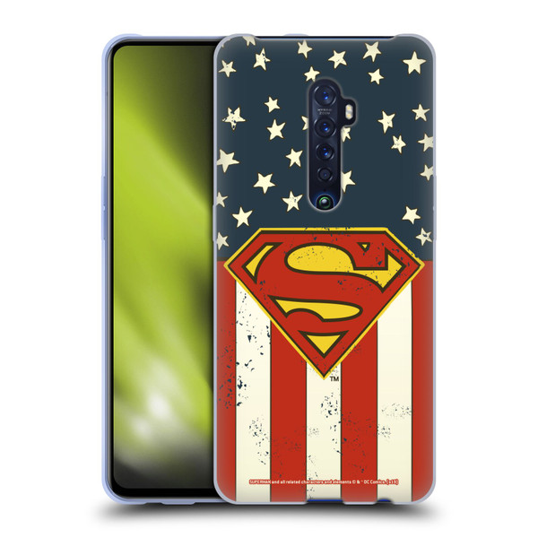 Superman DC Comics Logos U.S. Flag Soft Gel Case for OPPO Reno 2