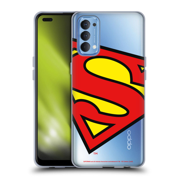 Superman DC Comics Logos Oversized Soft Gel Case for OPPO Reno 4 5G