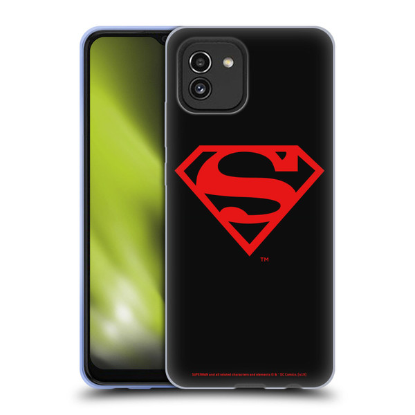 Superman DC Comics Logos Black And Red Soft Gel Case for Samsung Galaxy A03 (2021)