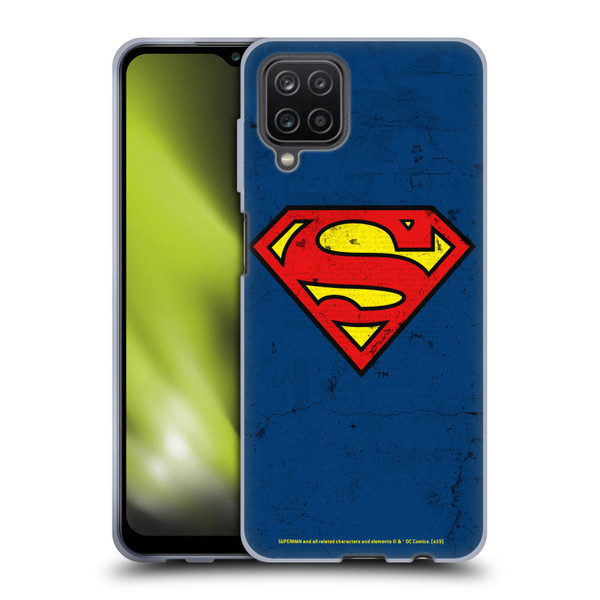 Superman DC Comics Logos Distressed Look Soft Gel Case for Samsung Galaxy A12 (2020)