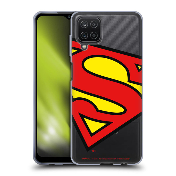 Superman DC Comics Logos Oversized Soft Gel Case for Samsung Galaxy A12 (2020)