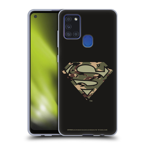 Superman DC Comics Logos Camouflage Soft Gel Case for Samsung Galaxy A21s (2020)