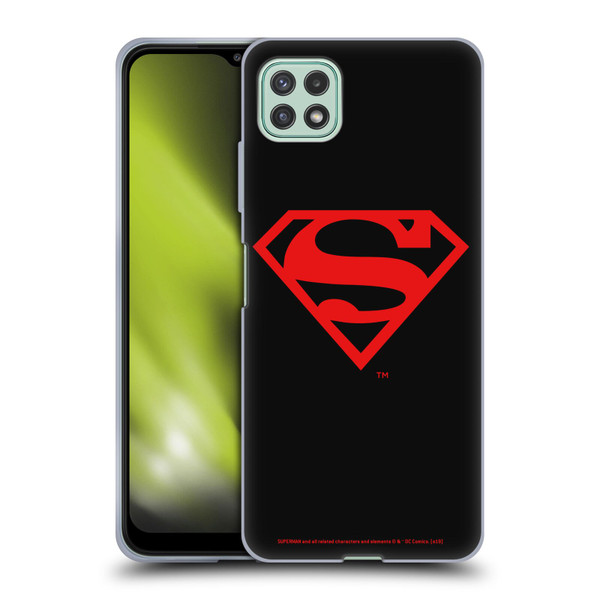 Superman DC Comics Logos Black And Red Soft Gel Case for Samsung Galaxy A22 5G / F42 5G (2021)