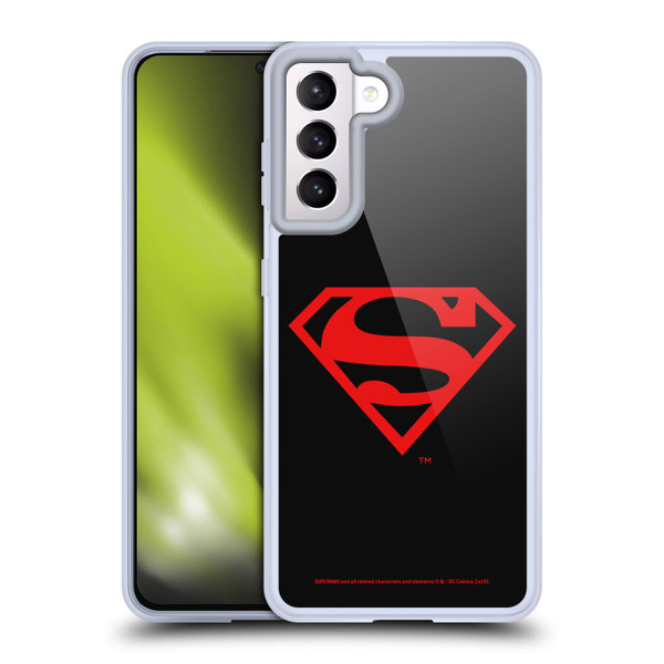 Superman DC Comics Logos Black And Red Soft Gel Case for Samsung Galaxy S21 5G & MagSafe