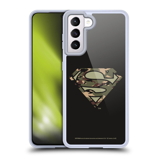 Superman DC Comics Logos Camouflage Soft Gel Case for Samsung Galaxy S21 5G & MagSafe