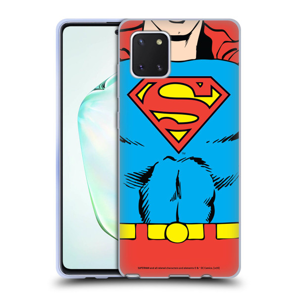 Superman DC Comics Logos Classic Costume Soft Gel Case for Samsung Galaxy Note10 Lite