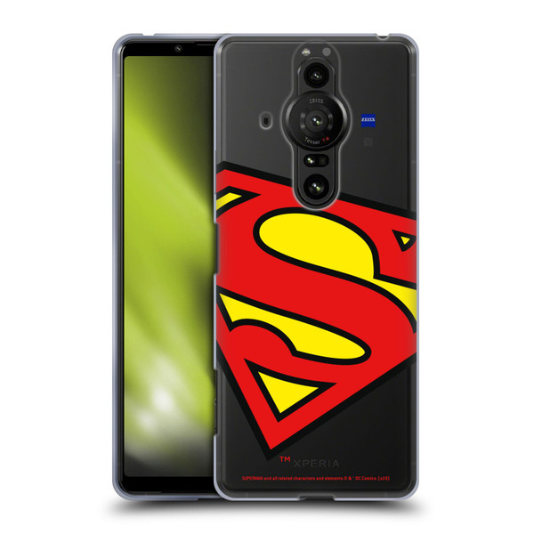 Superman DC Comics Logos Oversized Soft Gel Case for Sony Xperia Pro-I