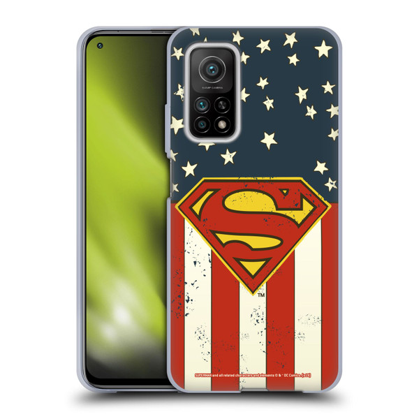 Superman DC Comics Logos U.S. Flag Soft Gel Case for Xiaomi Mi 10T 5G
