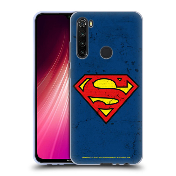 Superman DC Comics Logos Distressed Look Soft Gel Case for Xiaomi Redmi Note 8T