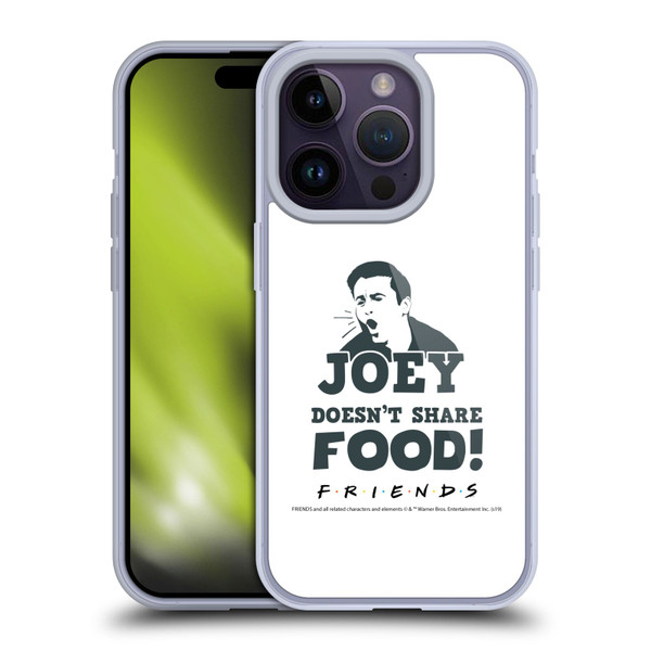 Friends TV Show Quotes Joey Food Soft Gel Case for Apple iPhone 14 Pro
