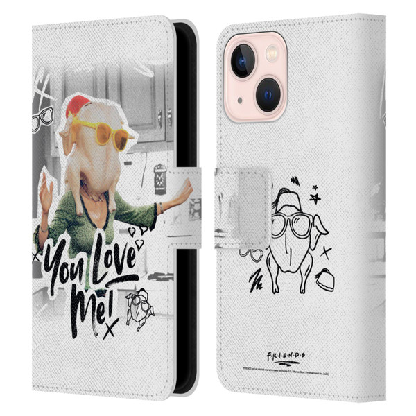 Friends TV Show Doodle Art You Love Me Leather Book Wallet Case Cover For Apple iPhone 13 Mini