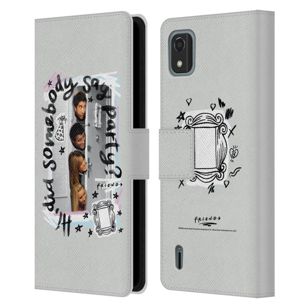 Friends TV Show Doodle Art Somebody Say Party Leather Book Wallet Case Cover For Nokia C2 2nd Edition