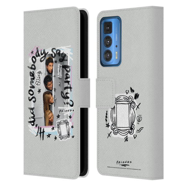 Friends TV Show Doodle Art Somebody Say Party Leather Book Wallet Case Cover For Motorola Edge 20 Pro