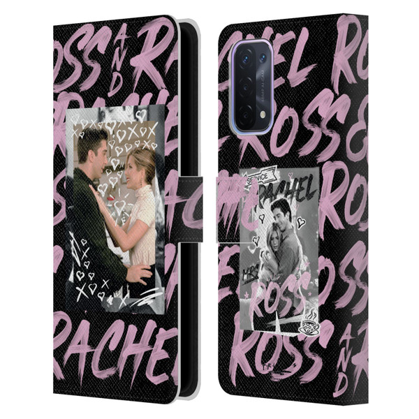 Friends TV Show Doodle Art Ross And Rachel Leather Book Wallet Case Cover For OPPO A54 5G