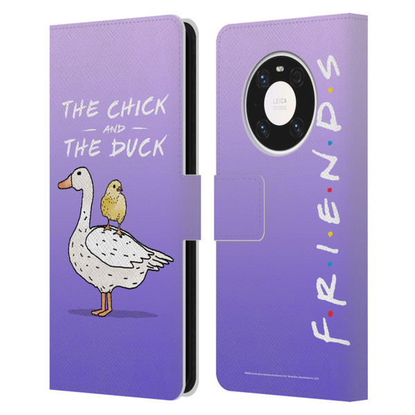 Friends TV Show Key Art Chick And Duck Leather Book Wallet Case Cover For Huawei Mate 40 Pro 5G