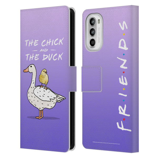 Friends TV Show Key Art Chick And Duck Leather Book Wallet Case Cover For Motorola Moto G52