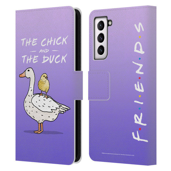Friends TV Show Key Art Chick And Duck Leather Book Wallet Case Cover For Samsung Galaxy S21 5G