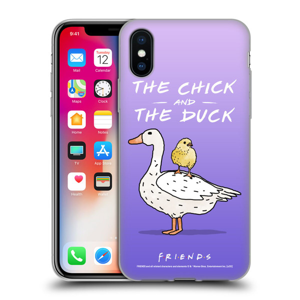 Friends TV Show Key Art Chick And Duck Soft Gel Case for Apple iPhone X / iPhone XS