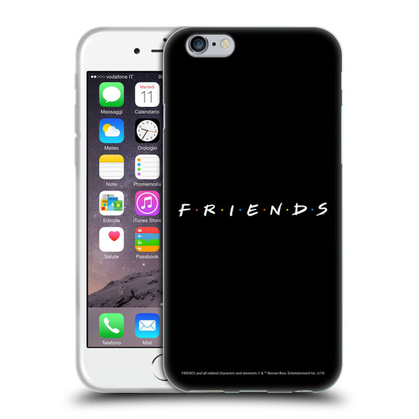 Friends TV Show Logos Black Soft Gel Case for Apple iPhone 6 / iPhone 6s