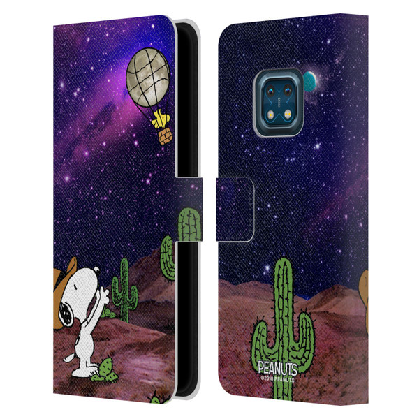 Peanuts Snoopy Space Cowboy Nebula Balloon Woodstock Leather Book Wallet Case Cover For Nokia XR20
