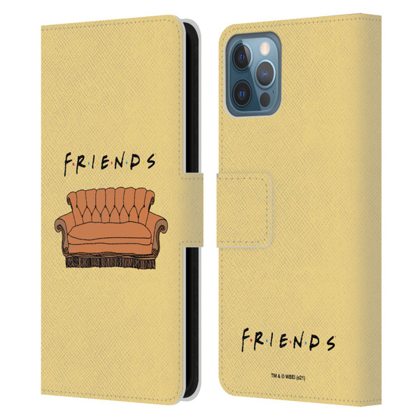 Friends TV Show Iconic Couch Leather Book Wallet Case Cover For Apple iPhone 12 / iPhone 12 Pro