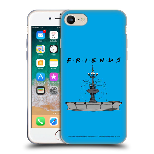 Friends TV Show Iconic Fountain Soft Gel Case for Apple iPhone 7 / 8 / SE 2020 & 2022