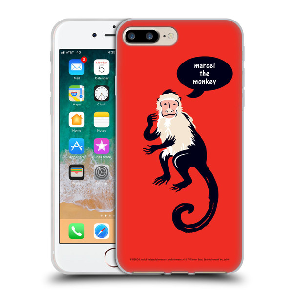 Friends TV Show Iconic Marcel The Monkey Soft Gel Case for Apple iPhone 7 Plus / iPhone 8 Plus & MagSafe