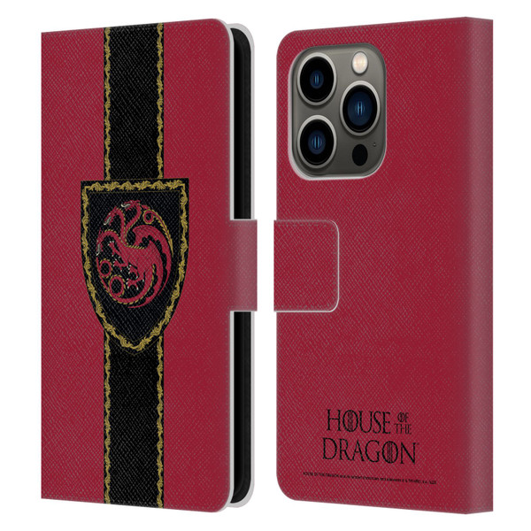 House Of The Dragon: Television Series Graphics Shield Leather Book Wallet Case Cover For Apple iPhone 14 Pro