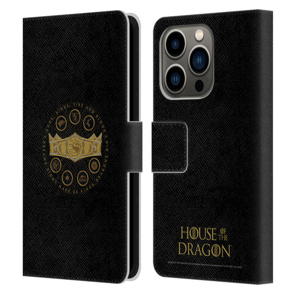 House Of The Dragon: Television Series Graphics Crown Leather Book Wallet Case Cover For Apple iPhone 14 Pro