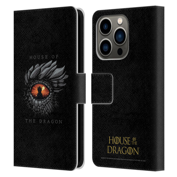 House Of The Dragon: Television Series Graphics Dragon Eye Leather Book Wallet Case Cover For Apple iPhone 14 Pro