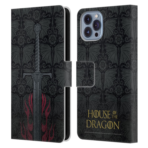 House Of The Dragon: Television Series Graphics Sword Leather Book Wallet Case Cover For Apple iPhone 14
