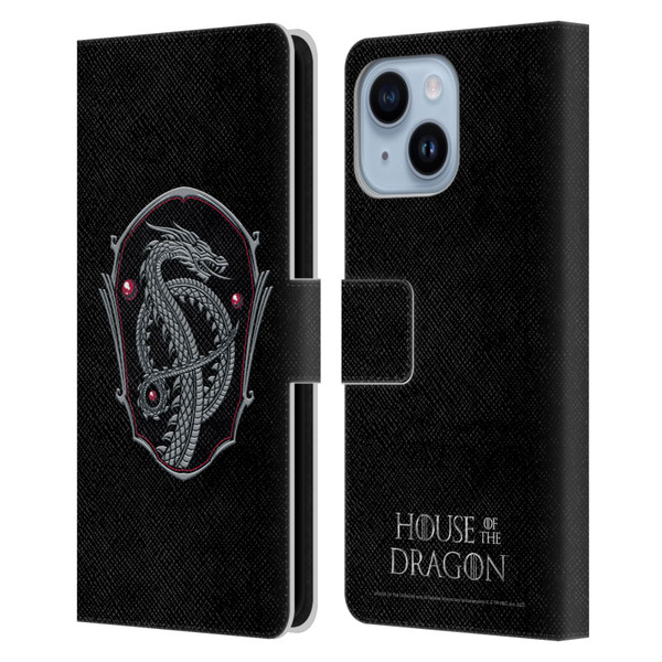 House Of The Dragon: Television Series Graphics Dragon Badge Leather Book Wallet Case Cover For Apple iPhone 14 Plus