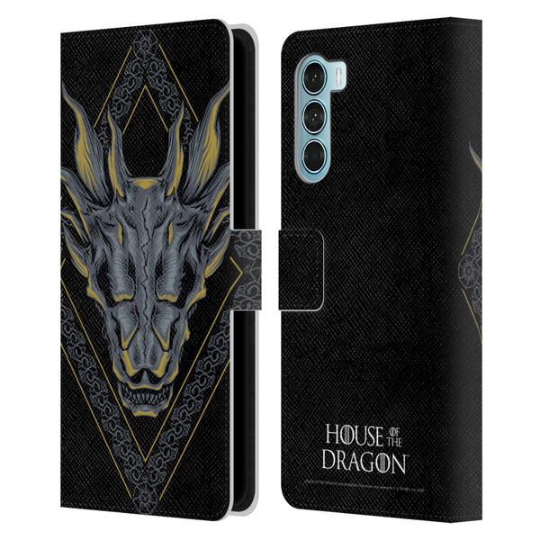 House Of The Dragon: Television Series Graphics Dragon Head Leather Book Wallet Case Cover For Motorola Edge S30 / Moto G200 5G