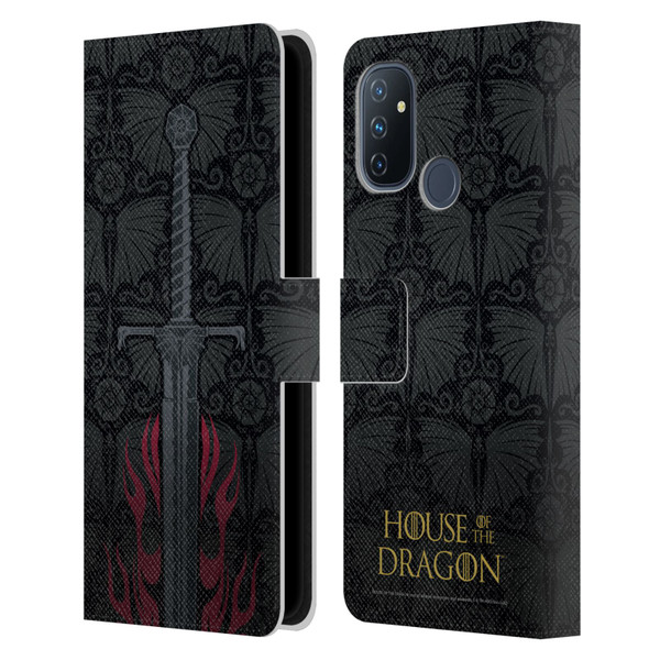 House Of The Dragon: Television Series Graphics Sword Leather Book Wallet Case Cover For OnePlus Nord N100