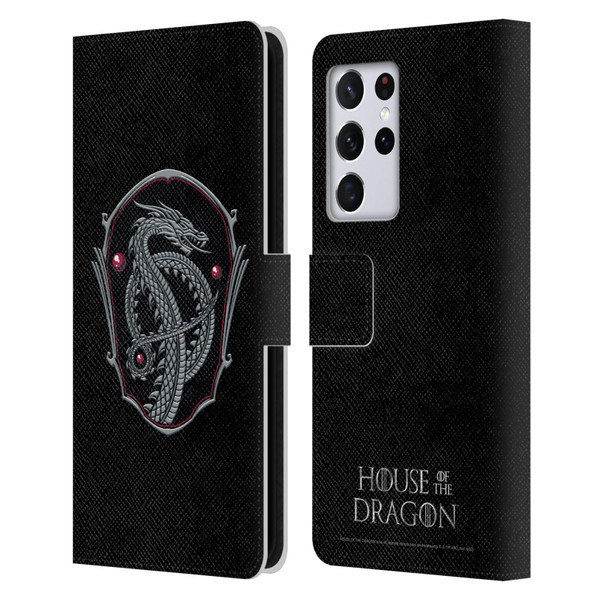 House Of The Dragon: Television Series Graphics Dragon Badge Leather Book Wallet Case Cover For Samsung Galaxy S21 Ultra 5G