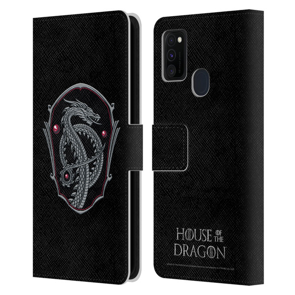 House Of The Dragon: Television Series Graphics Dragon Badge Leather Book Wallet Case Cover For Samsung Galaxy M30s (2019)/M21 (2020)