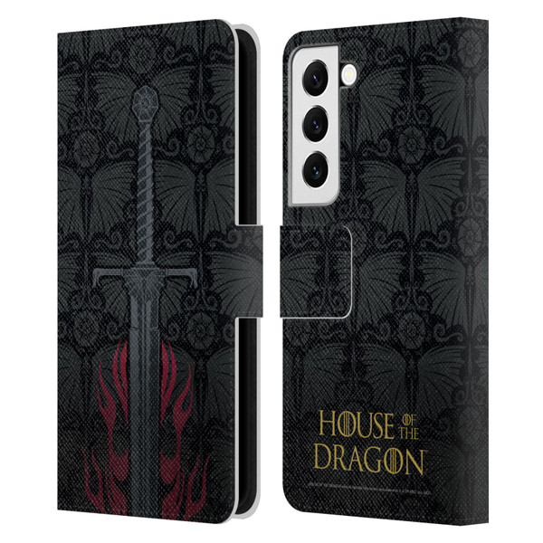 House Of The Dragon: Television Series Graphics Sword Leather Book Wallet Case Cover For Samsung Galaxy S22 5G